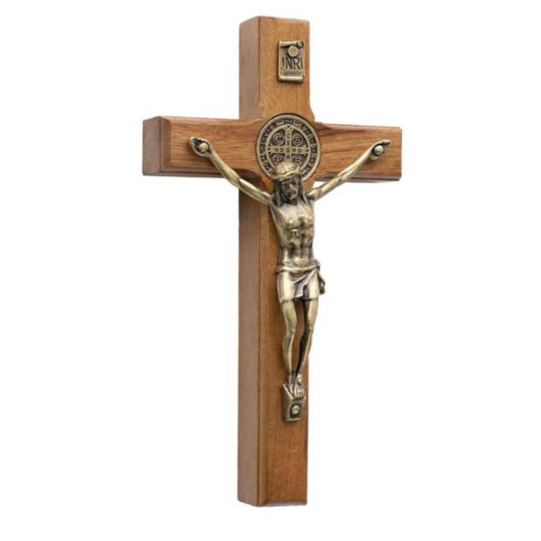 Cruz Tradicional de Parede 12 cm – Medalha de São Bento