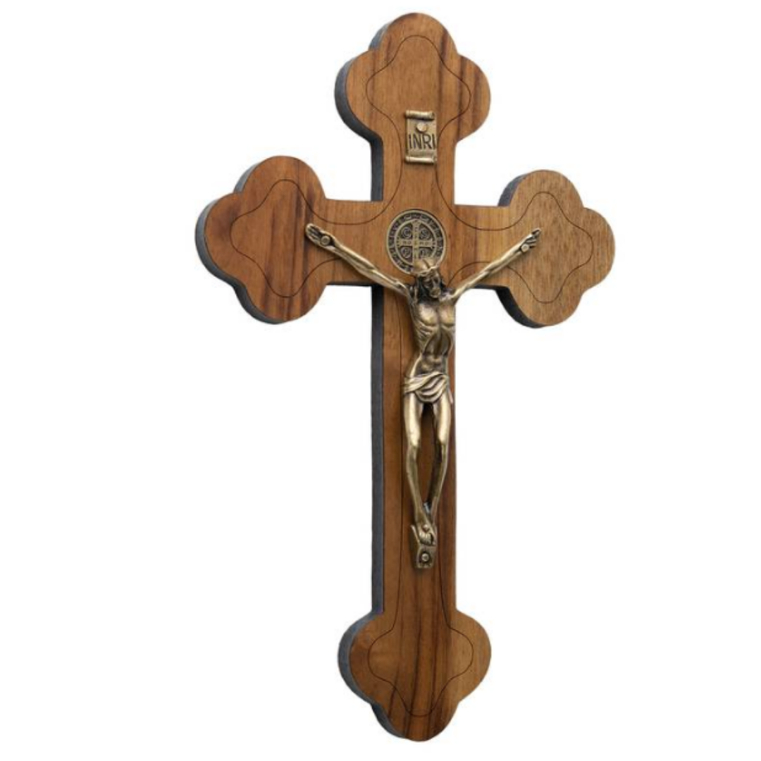 Cruz Moldada de Parede 19 cm – Medalha de São Bento