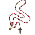 Terço de Rosas de Santa Teresinha – Pétalas Vermelhas 8 mm com Relicário