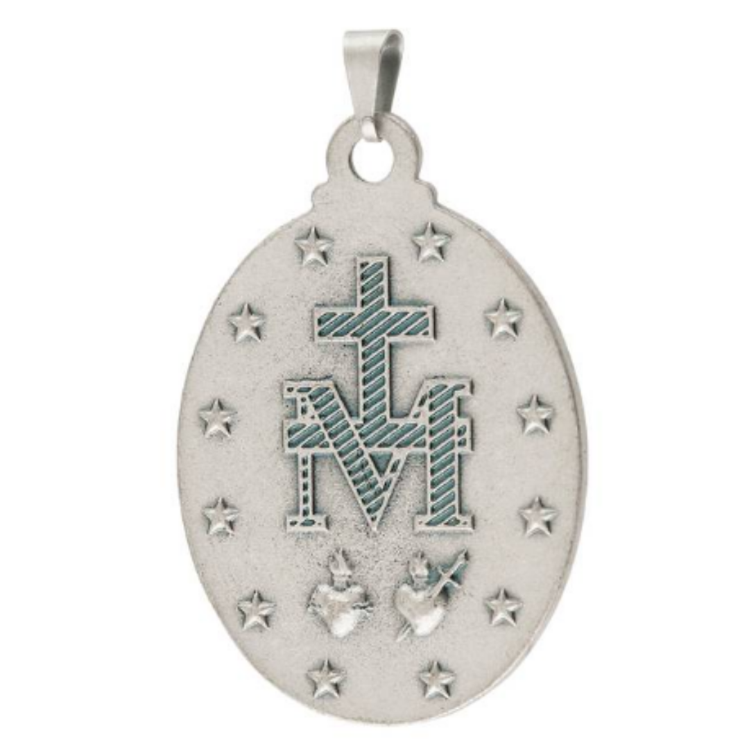 Medalha Milagrosa de Nossa Senhora das Graças – Extra Grande, Prata