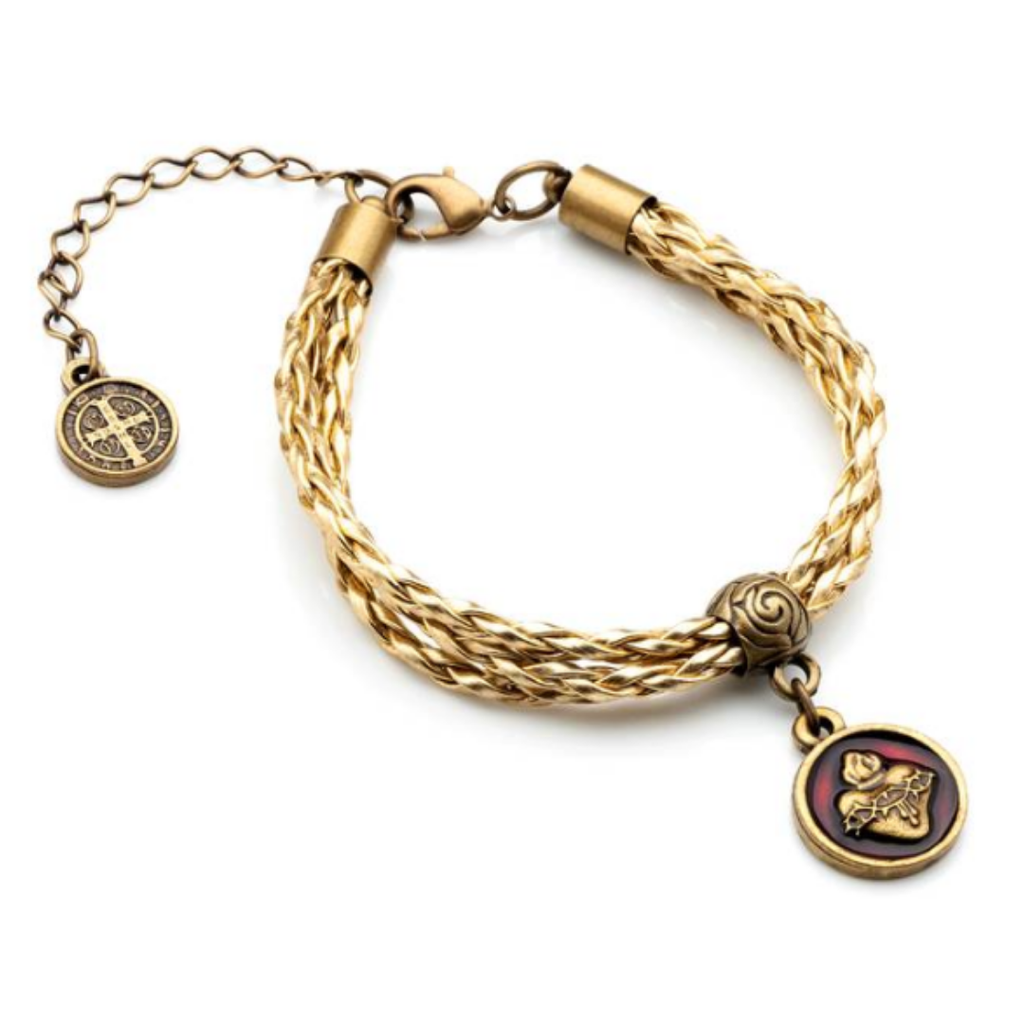 Pulseira Sagrado Coração de Jesus — Dourada
