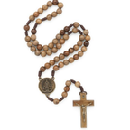 Terço de Nossa Senhora Aparecida em Madeira Imbuia com Cordão – 10 mm