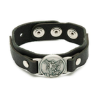 Pulseira de Couro Preta São Miguel Arcanjo