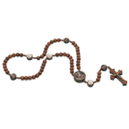 Terço de São Miguel em Madeira Cor Canela 8 mm – Cordão Completo