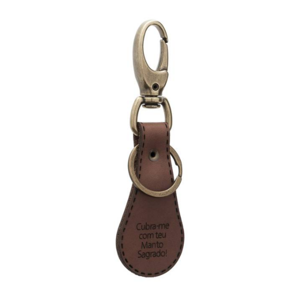 Chaveiro de Couro - Nossa Senhora Aparecida - Marrom