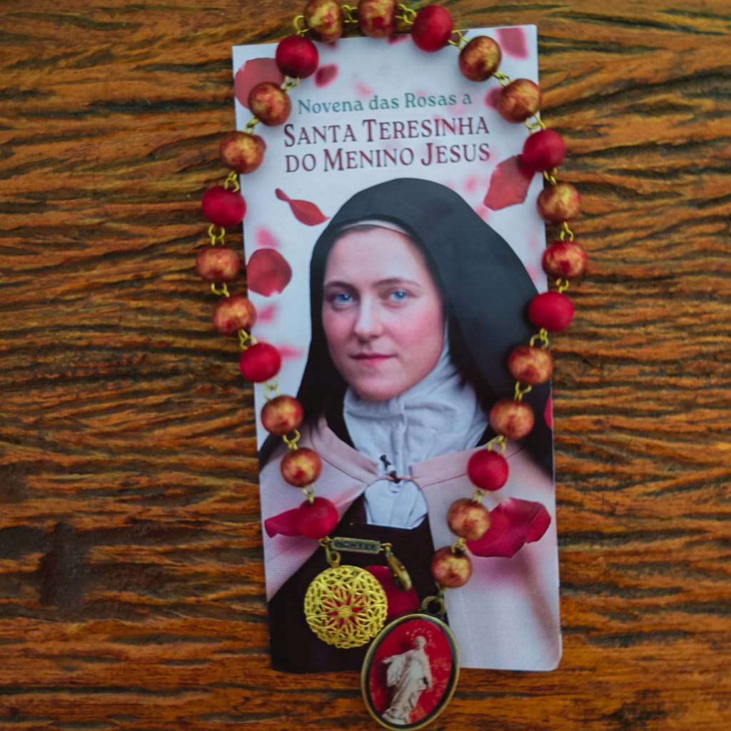 NOVENA SANTA TERESINHA - PETALAS VERMELHAS - RELICARIO