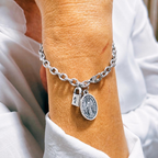 Pulseira Corrente Servos de Nossa Senhora das Graças – Inox, Medalha Média