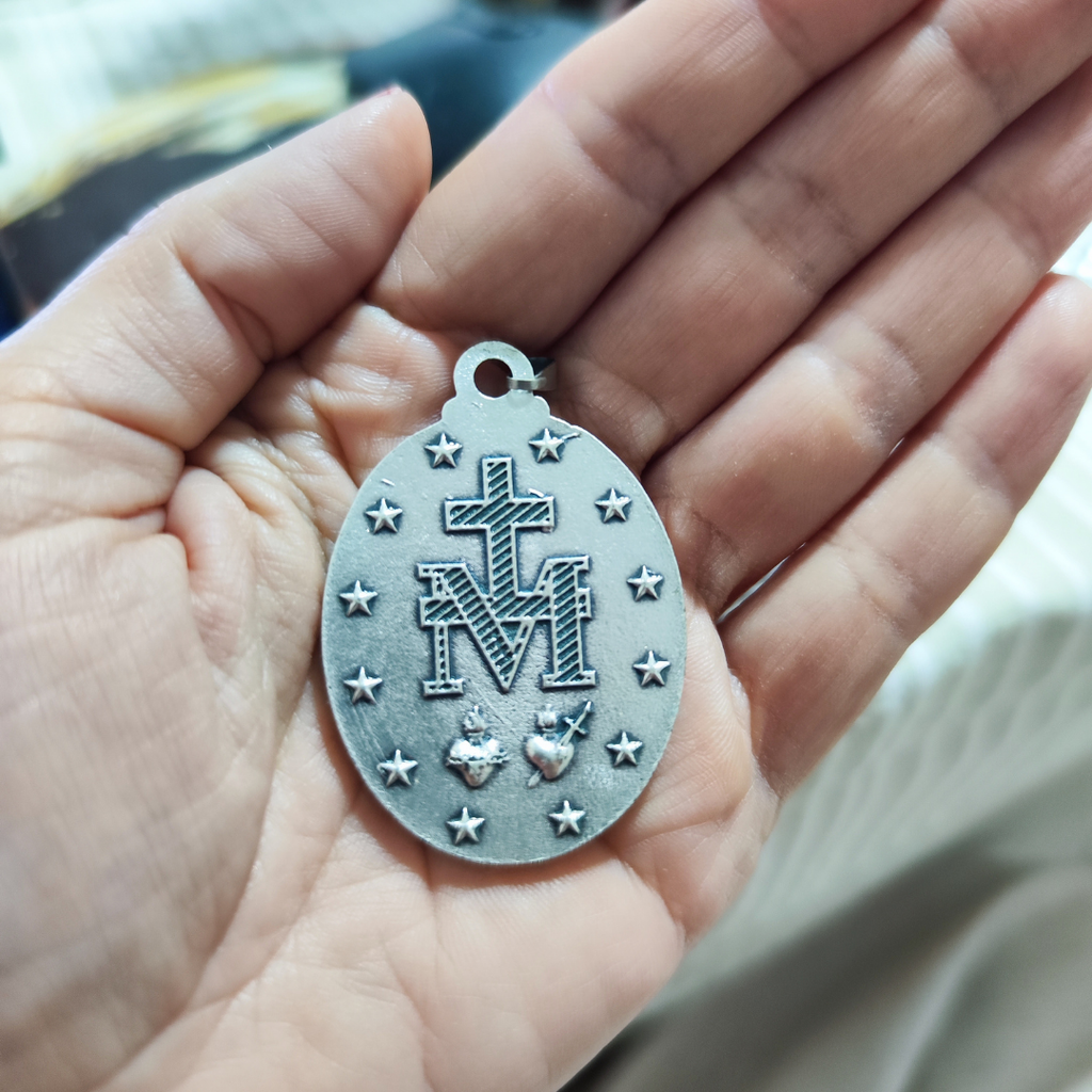 Medalha Milagrosa de Nossa Senhora das Graças – Extra Grande, Prata