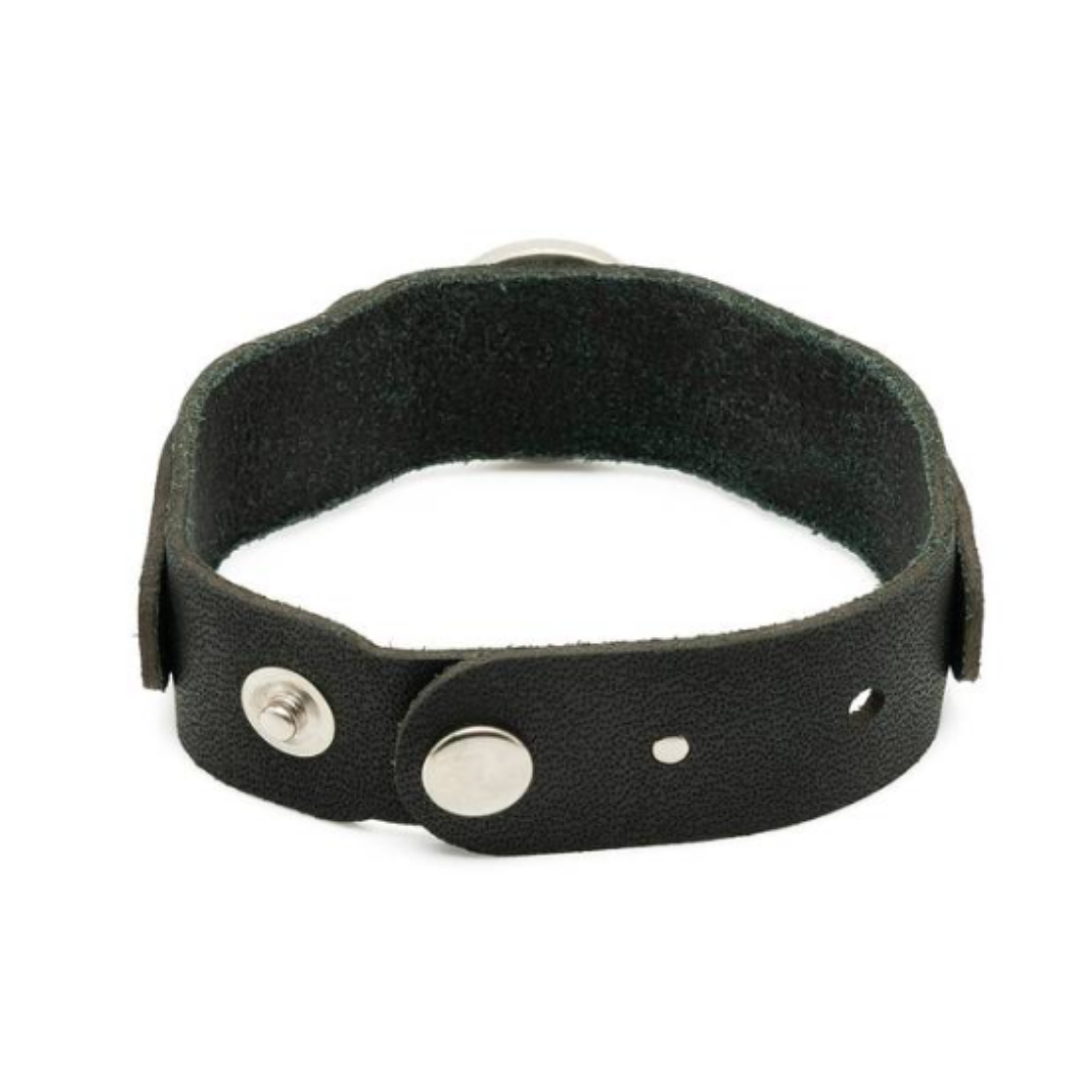 Pulseira de Couro Preta São Miguel Arcanjo