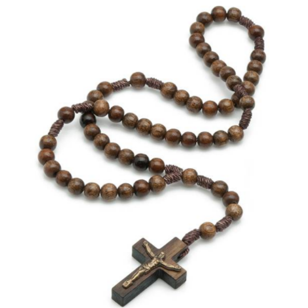 Terço de Madeira Imbuia com Cordão – 6 mm