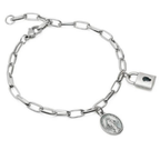 Pulseira Corrente Servos de Nossa Senhora das Graças – Inox, Medalha Pequena