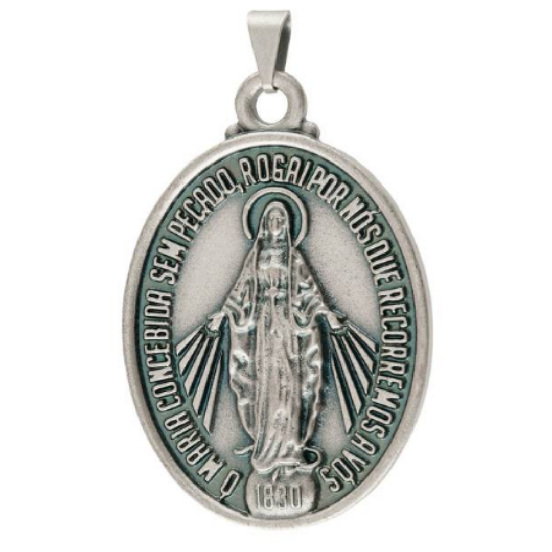 Medalha Milagrosa de Nossa Senhora das Graças – Extra Grande, Prata