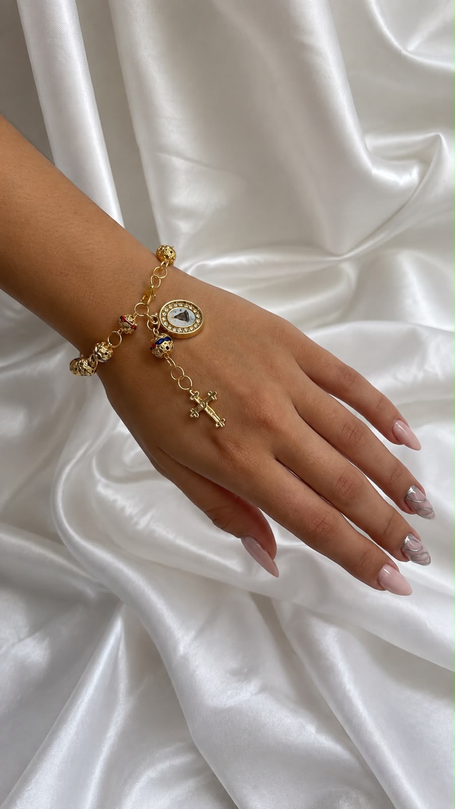 PULSEIRA NOSSA SENHORA APARECIDA COM STRASS - DOURADA