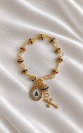 PULSEIRA NOSSA SENHORA APARECIDA COM STRASS - DOURADA