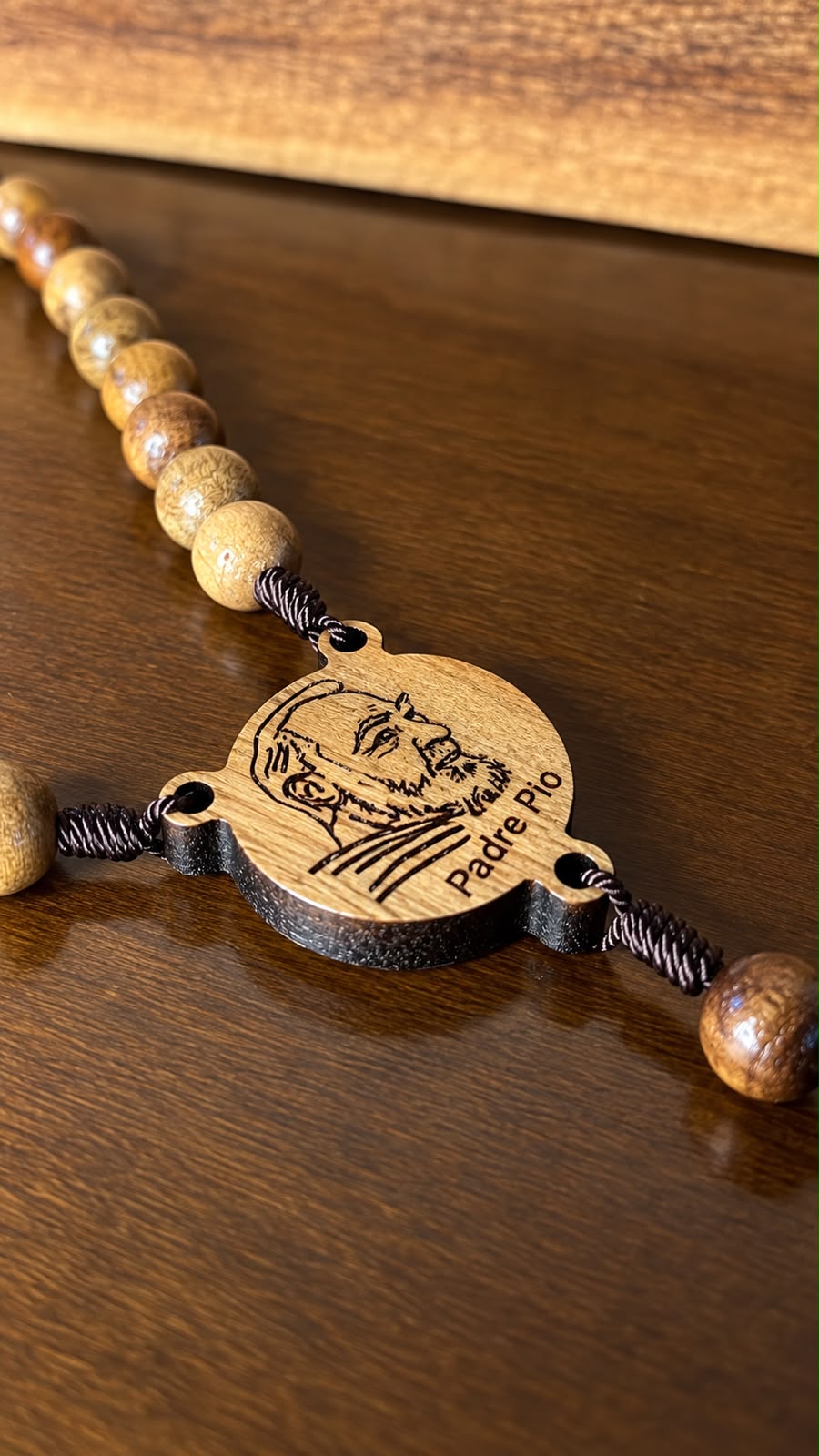 Terço de Padre Pio com Saquinho de Tecido